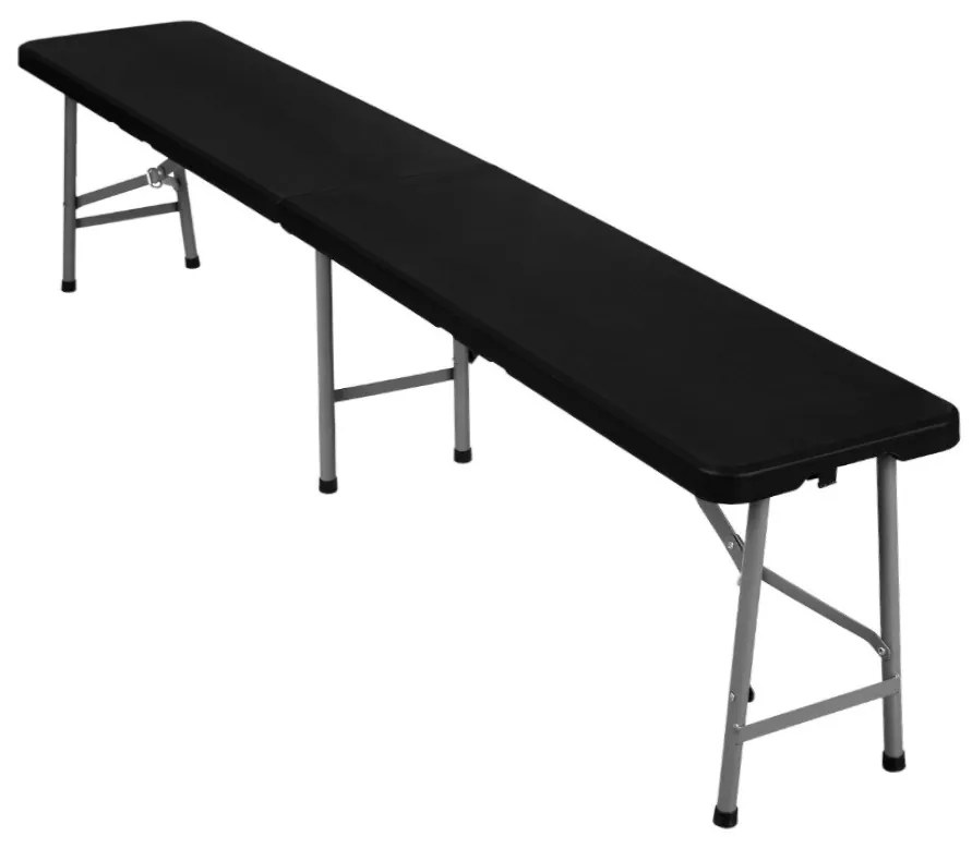 Ławka cateringowa turystyczna bankietowa składana do ogrodu tworzywo sztuczne kolor czarny D-20400