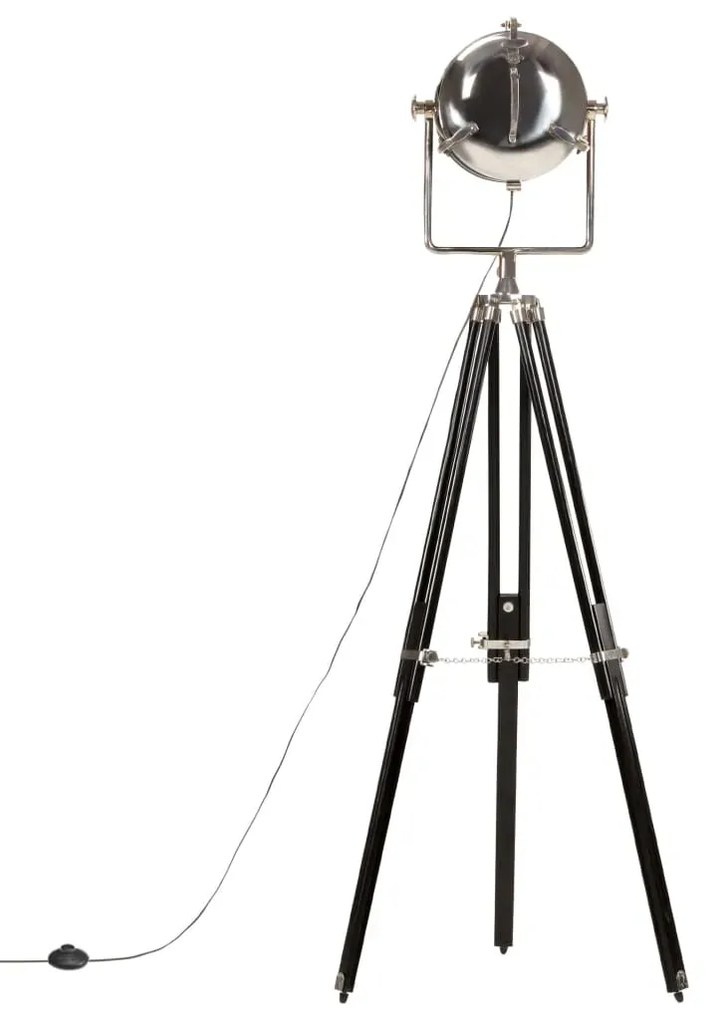 Czarna retro lampa podłogowa regulowana R4-A64