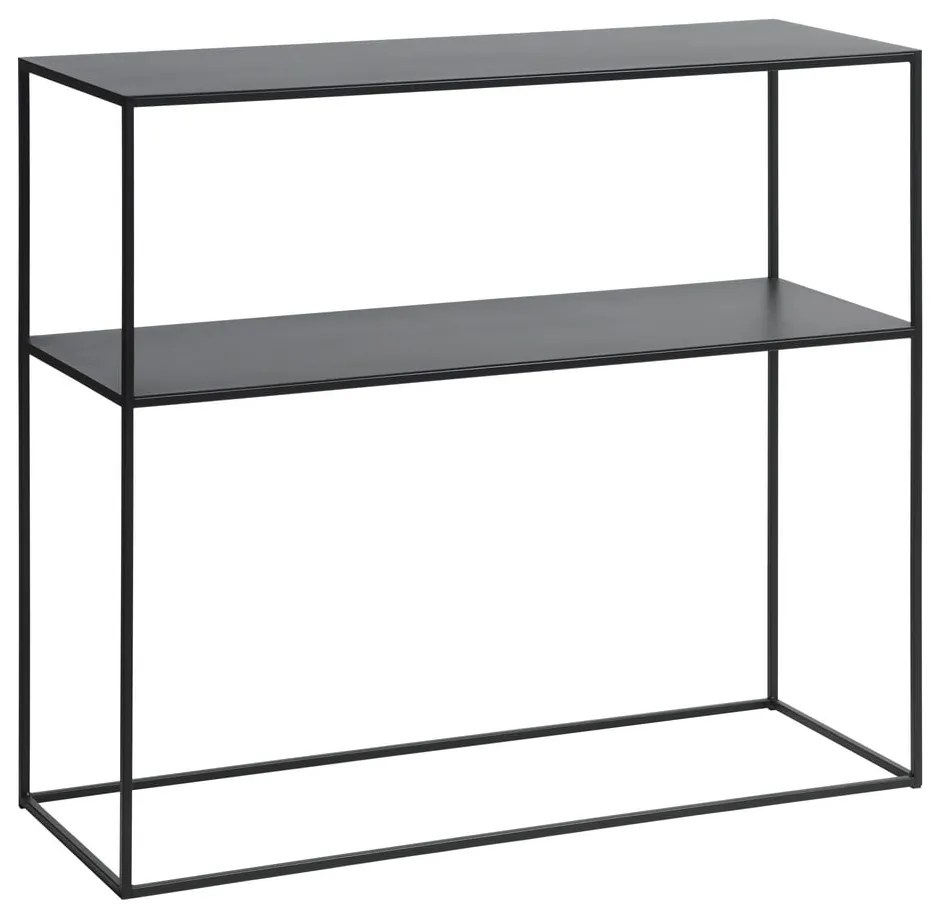 Czarna metalowa konsola 35x90 cm Pebble – Unique Furniture