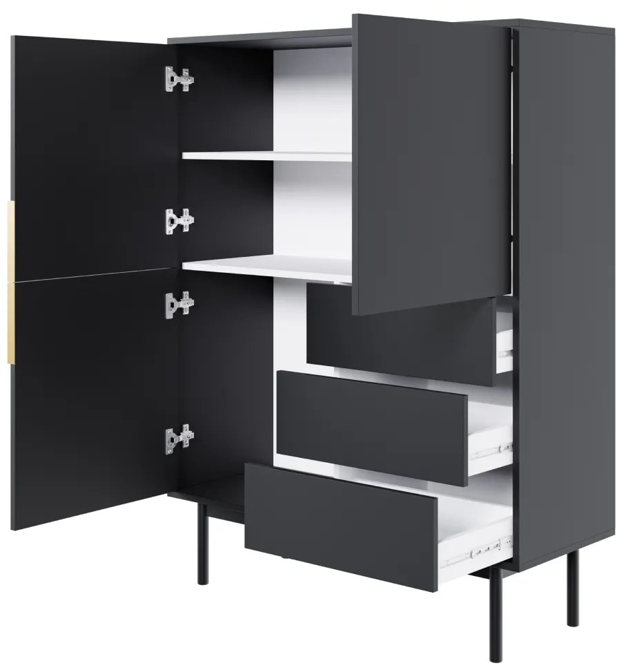 Komoda VIVALA 3D3S, czarna