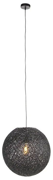 Lampa wisząca czarna 45 cm - Corda Nowoczesny Oswietlenie wewnetrzne