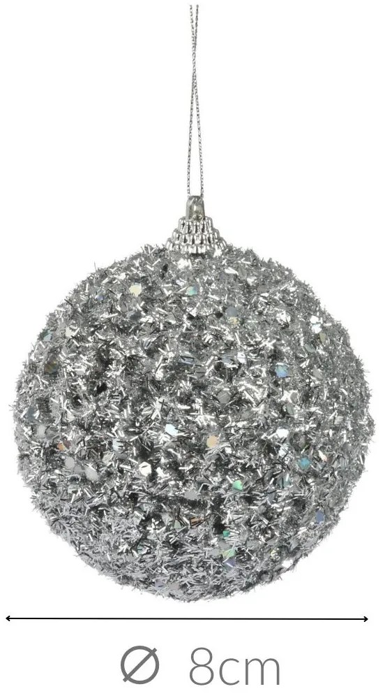 Bombka choinkowa GLITTER, Ø 8 cm