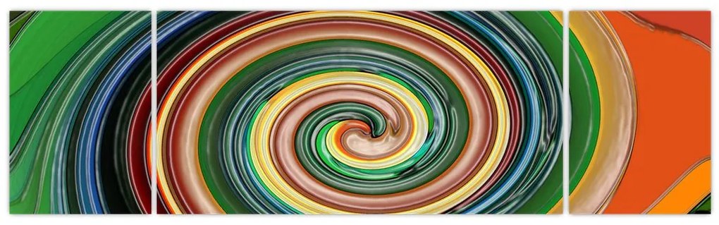 Abstrakcyjny obraz - kolorowa spirala (170x50 cm)