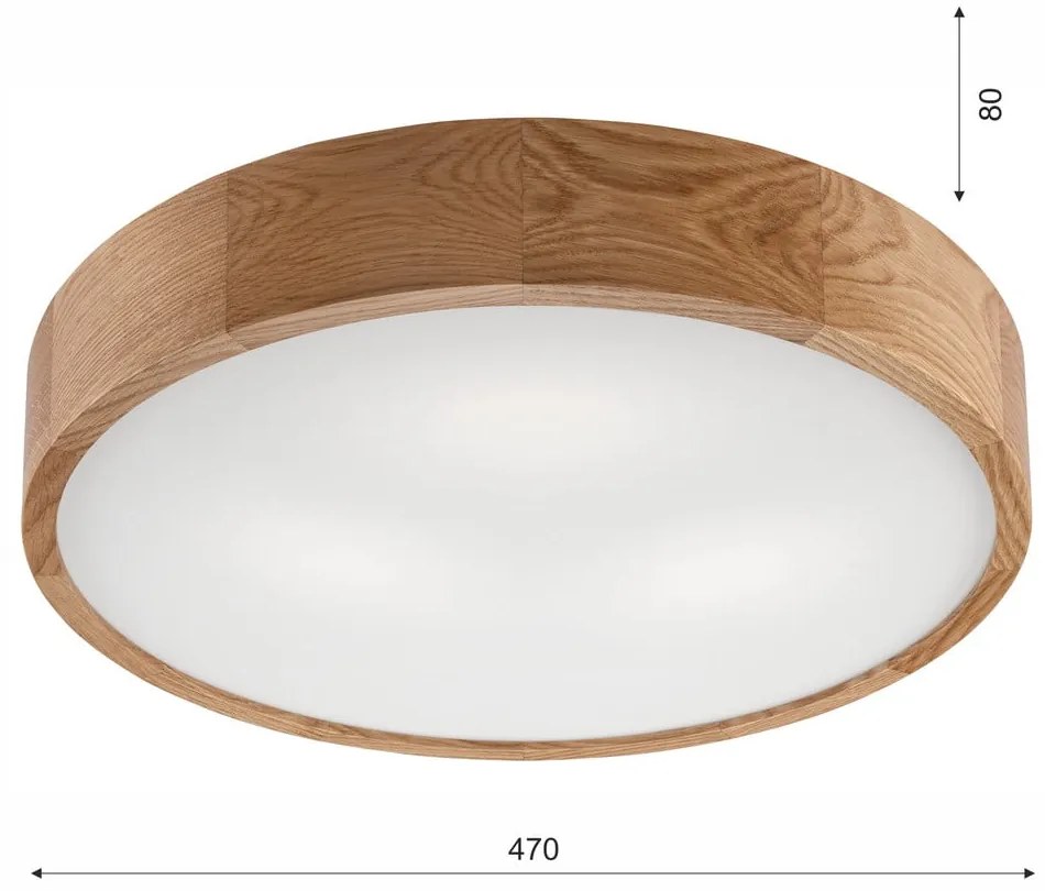 Brązowa lampa sufitowa ze szklanym kloszem ø 47 cm Eveline – LAMKUR