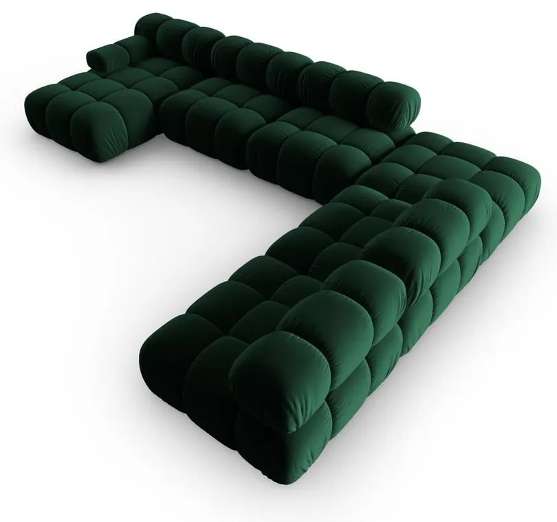 Zielona aksamitna sofa 379 cm Bellis – Micadoni Home