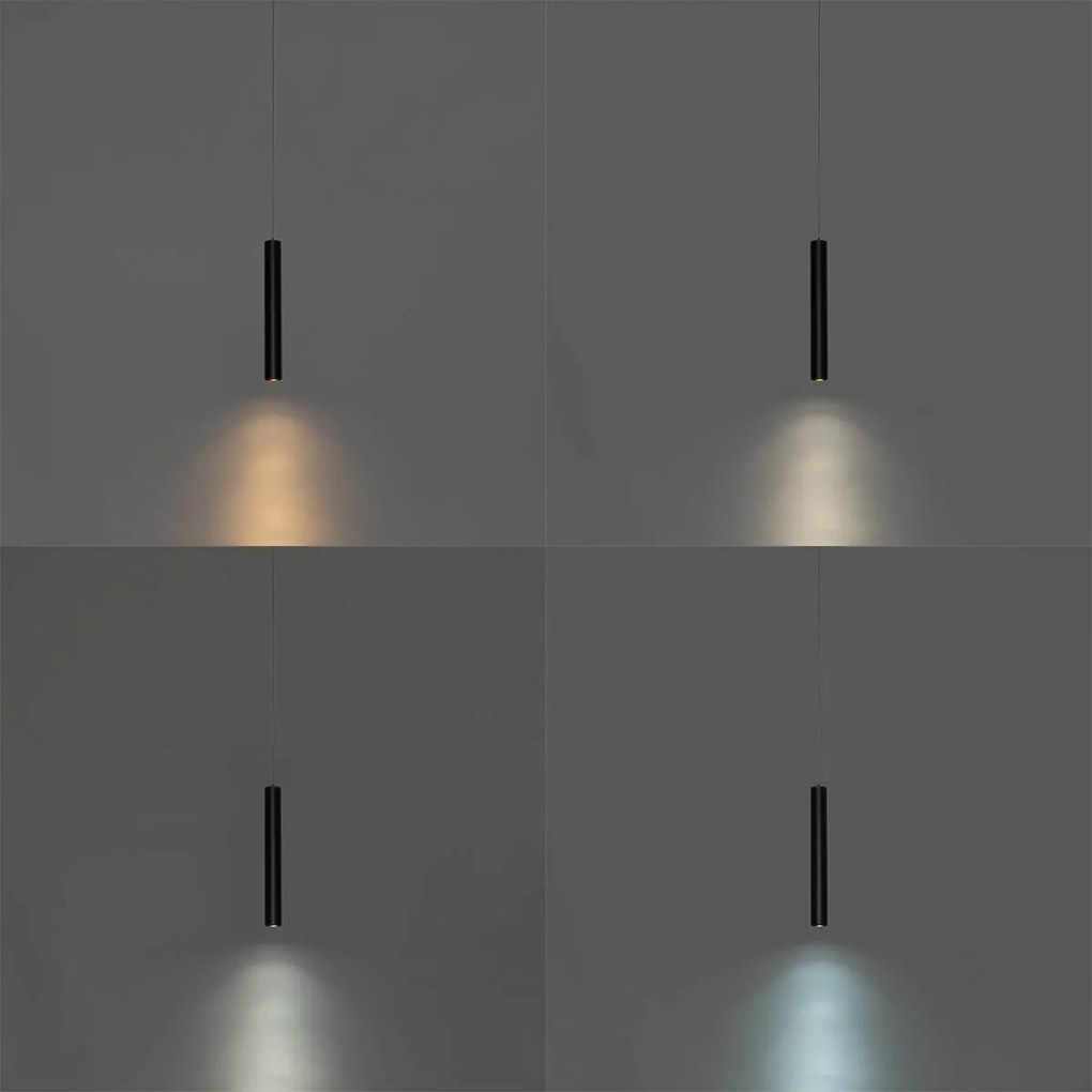 Nowoczesna czarna lampa wisząca do systemu szynowego 1-fazowego 4,5W 3000K - Magnetic Cassie