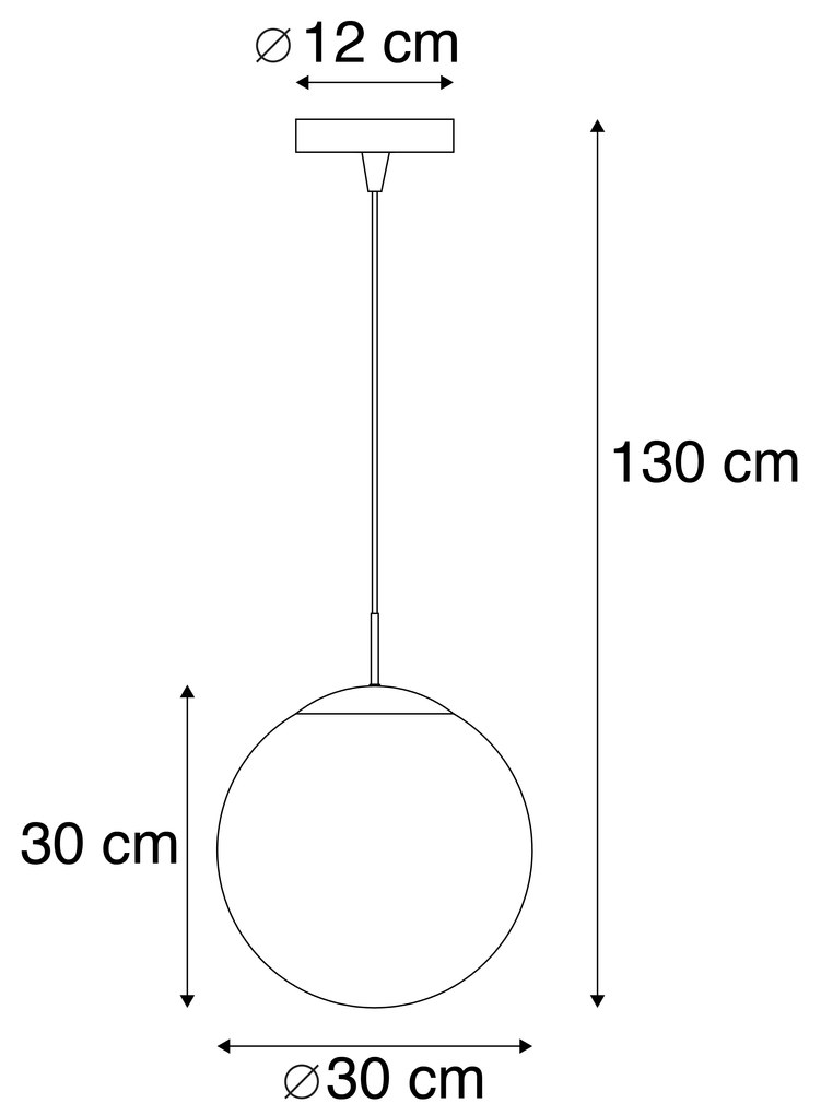 Lampa wisząca Art Deco miedź z przezroczystym szkłem 30 cm - Kula 30 Nowoczesny Oswietlenie wewnetrzne