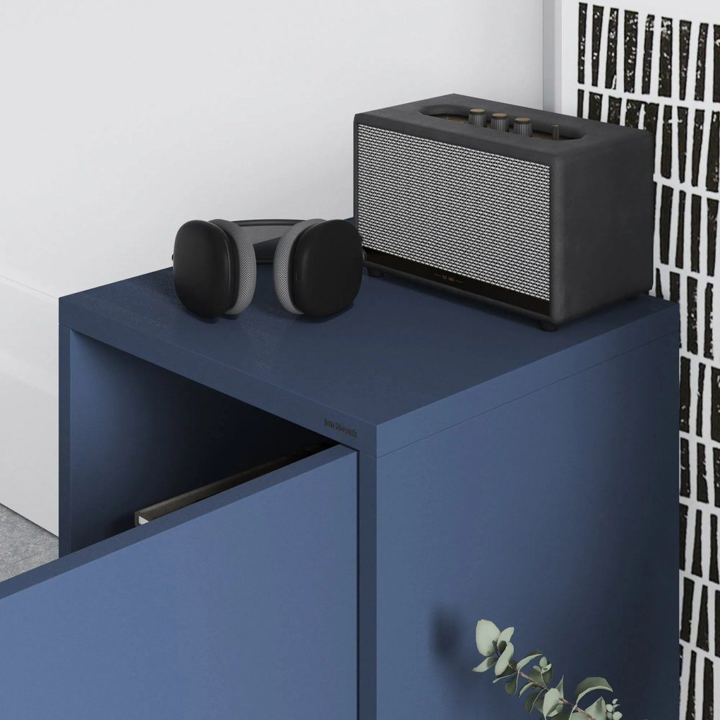 Szafka nocna metalowa granatowa Modern MIA, 424 x 595 x 400 mm