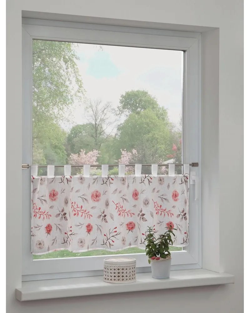 Biało-różowa firanka 135x45 cm Rose – Sehlbach