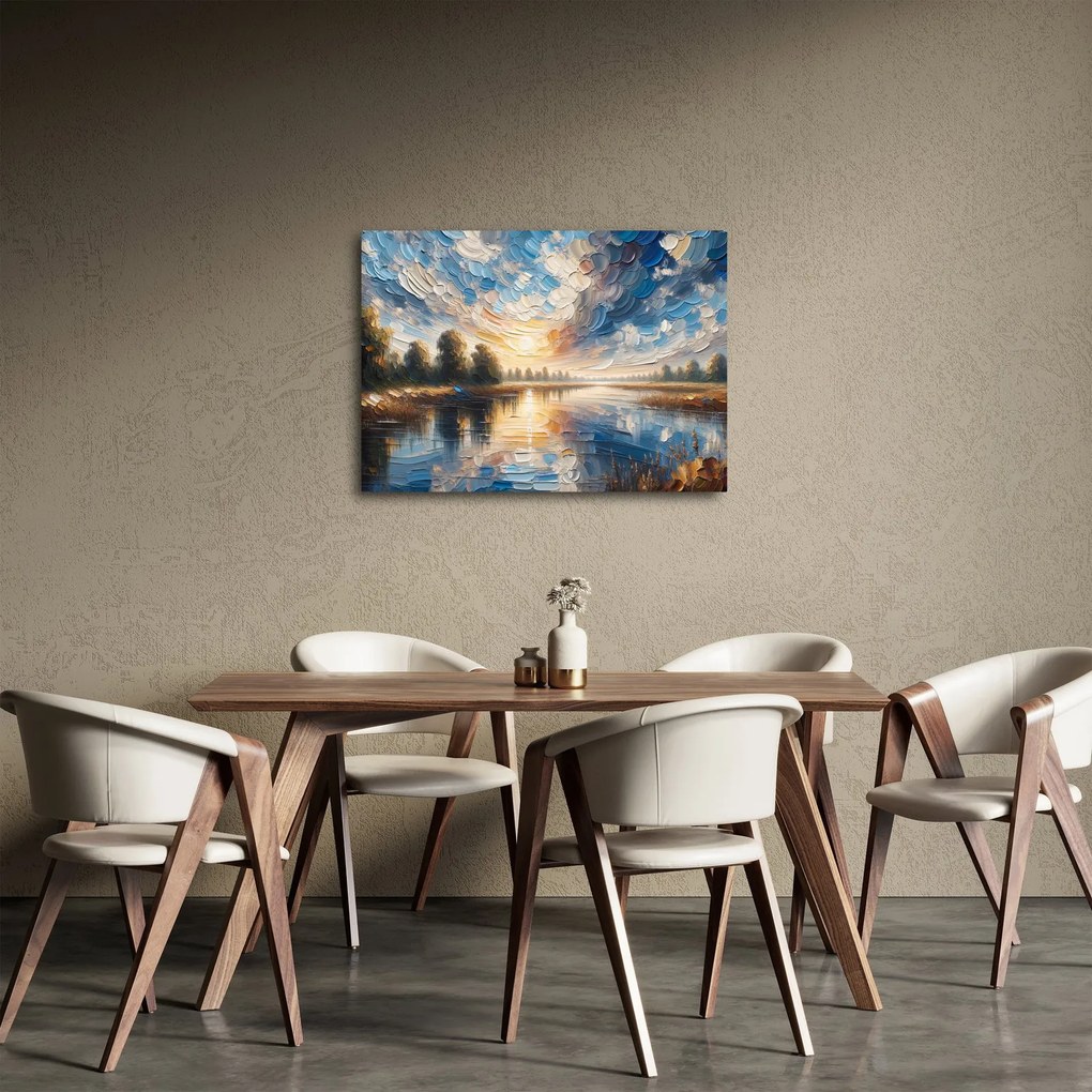 Obraz - Obraz słońca nad wodą (70x50 cm)