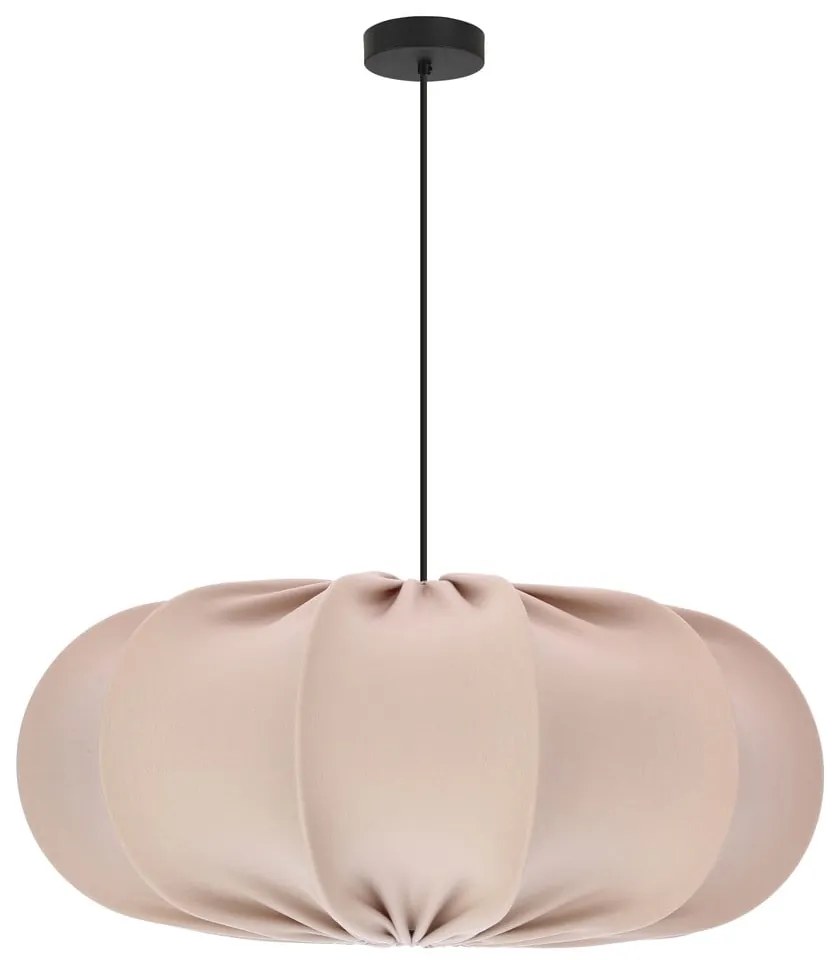 Beżowa lampa wisząca z tekstylnym kloszem ø 52 cm Cafee – Candellux Lighting