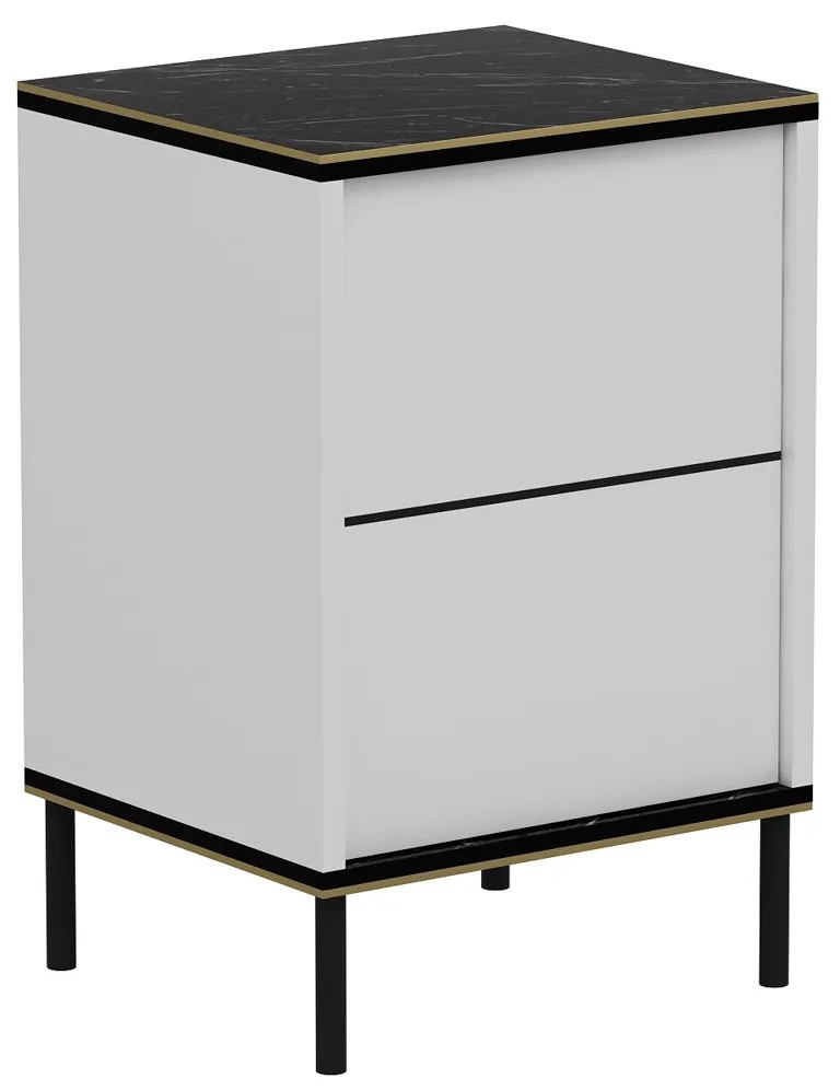 Stolik nocny Imaj White Marble