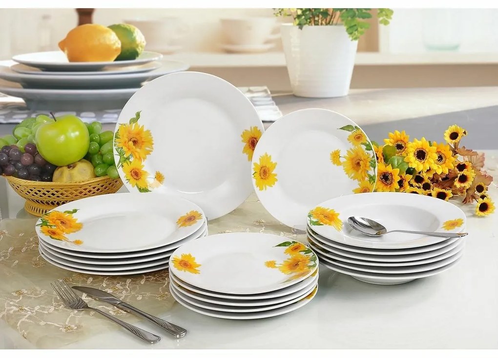 Banquet Sunny 18-częściowy zestaw talerzy