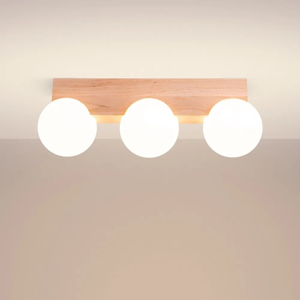 Biało-naturalna lampa sufitowa ze szklanym kloszem ø 12 cm Solum – Sollux