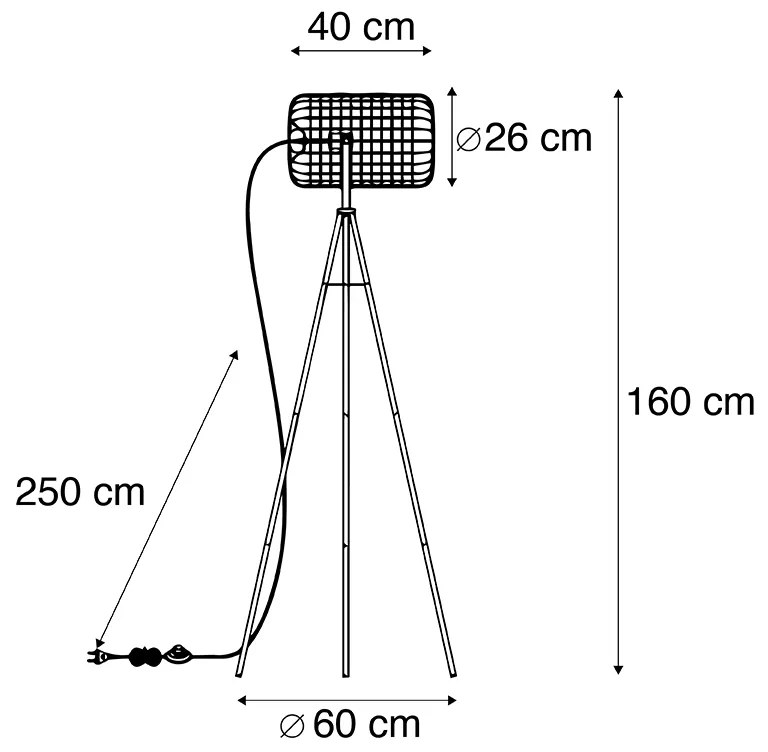 Lampa podłogowa industrialna statyw stal czarny - Bliss VefaPrzemysłowy Oswietlenie wewnetrzne