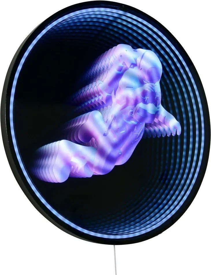 Czarna dekoracja świetlna ścienna do kontaktu ø 60 cm Duke – Reality