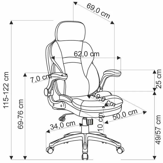 Popielato Biurowy Czarny Fotel Obrotowy C9-M40