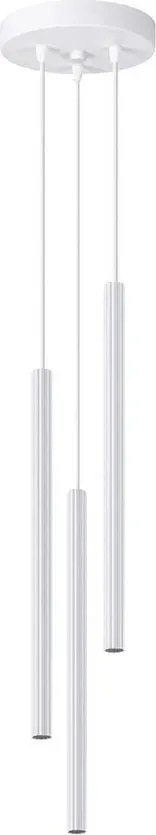 Biała potrójna ryflowana lampa wisząca sople - 7X A613 T1-S23