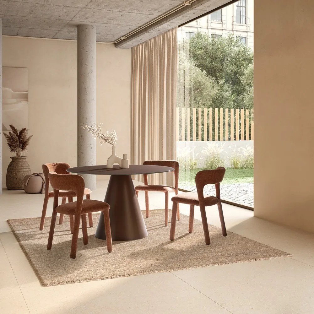 Okrągły stół ze szklanym blatem ø 120 cm Vida – MOME