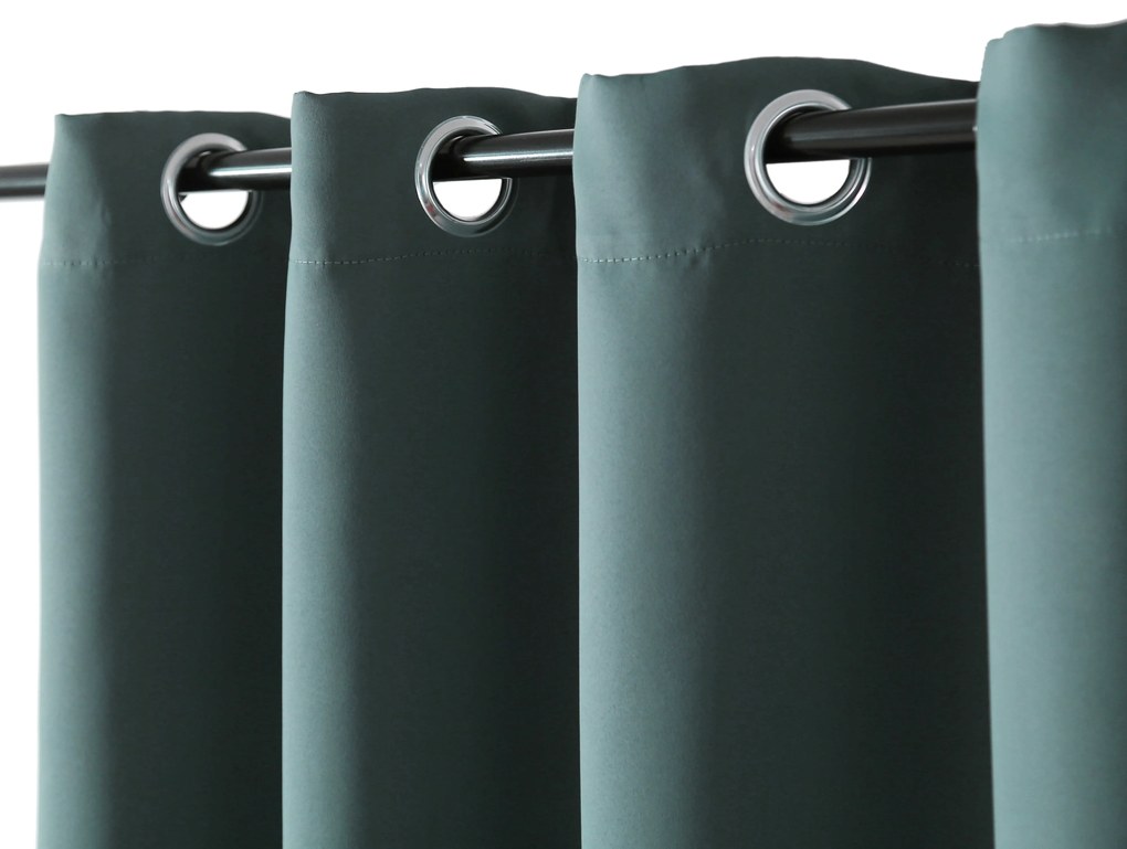 Niebieskozielona zasłona OXFORD 140x250 cm Zawieszanie: Taśma z wiązaniami