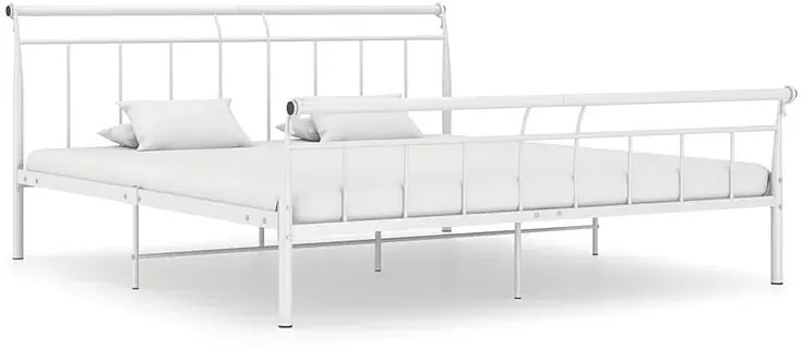 Białe metalowe łóżko małżeńskie 160x200 cm - Ventano