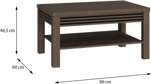 Ława do salonu z półką i lamelami Eufemius 5225