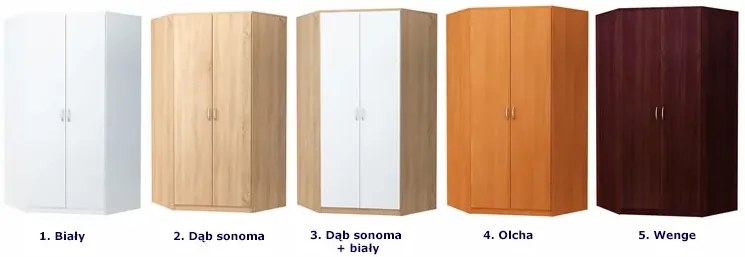 Narożna szafa z półkami olcha - Zezi