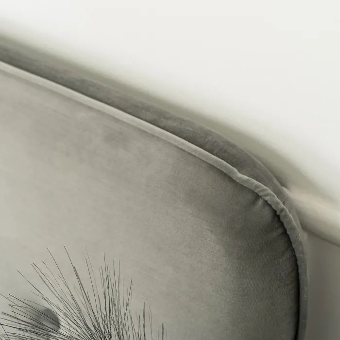 Łóżko Tapicerowane 120x200 cm ze Stelażem Jednoosobowe DENNIS Jasnoszare Welurowe