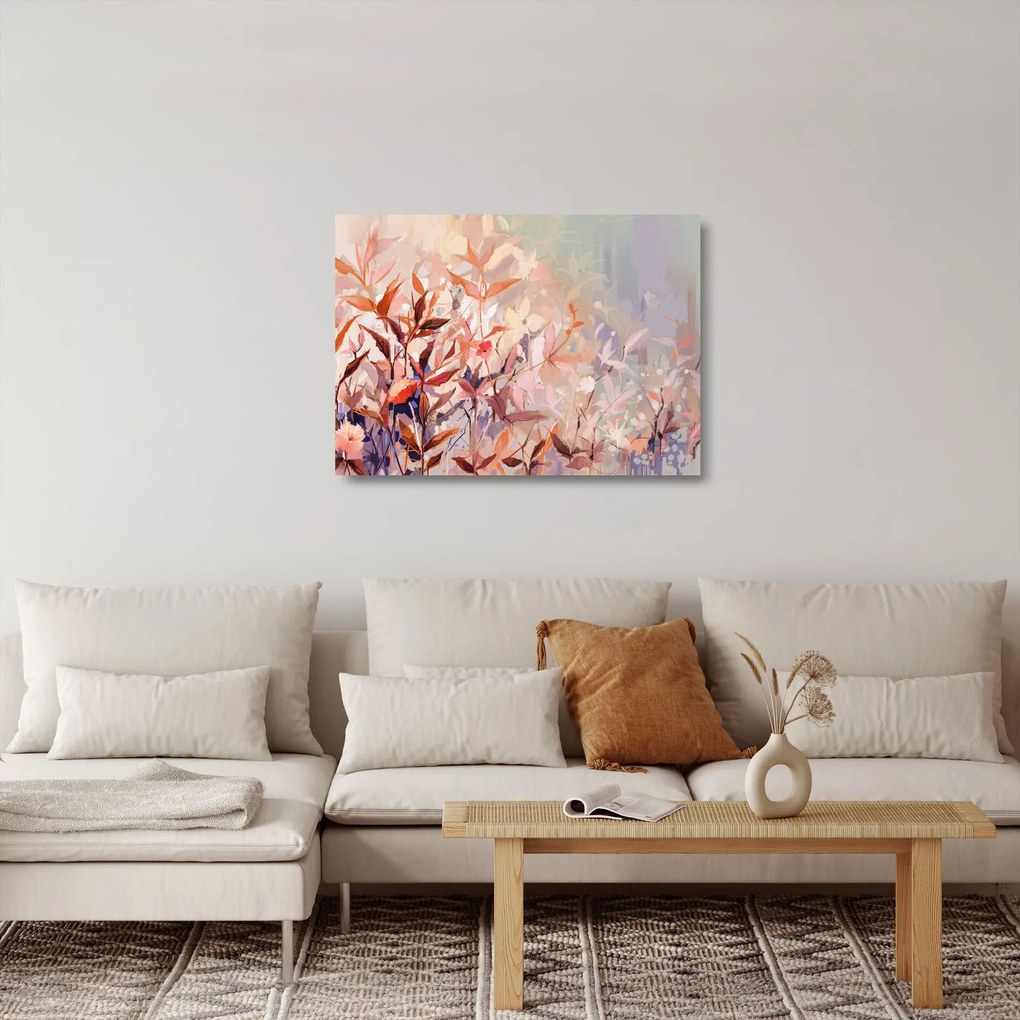 Obraz na szkle - Malowanie pastelami jesieni (70x50 cm)