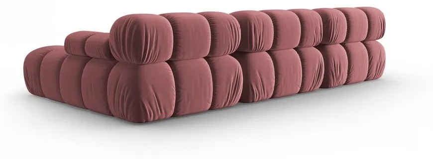 Różowa aksamitna sofa 285 cm Bellis – Micadoni Home