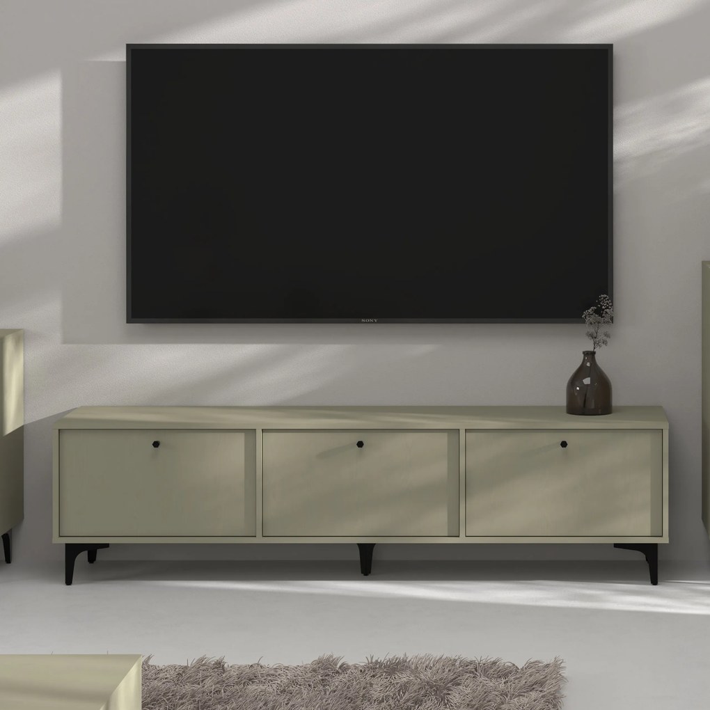 Szafka RTV stojąca TORINO 180 cm do Salonu pod Telewizor - Odcienie zieleni