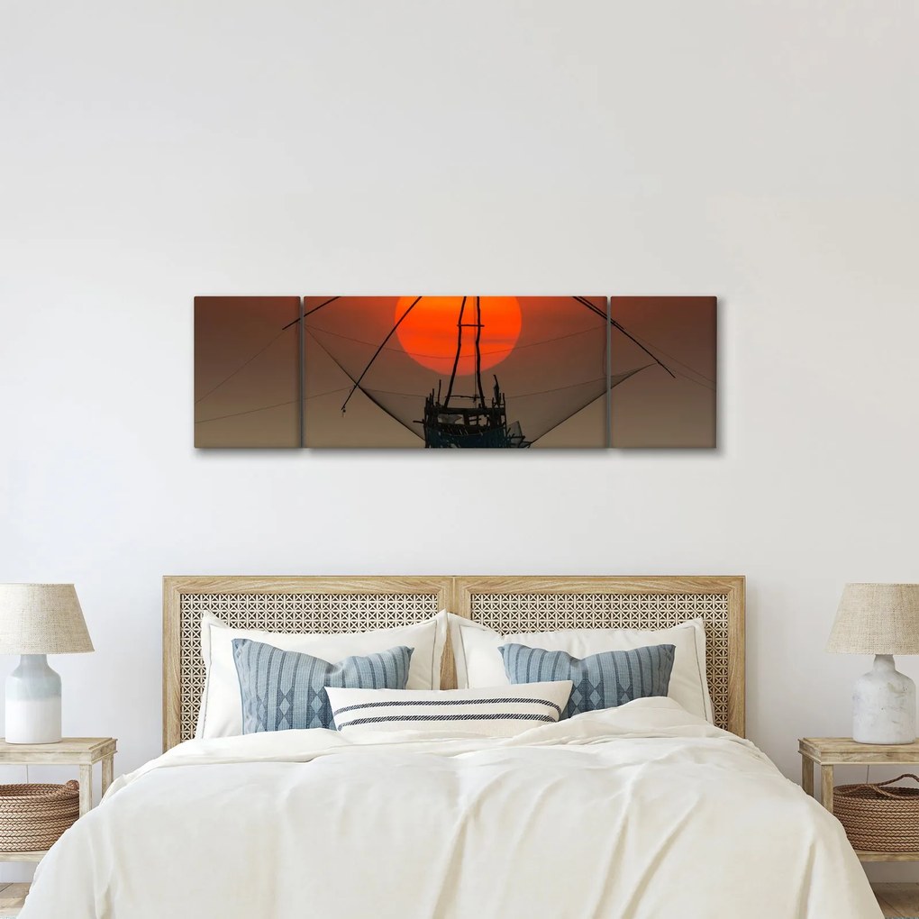 Obraz - Wschód słońca, jezioro Pakpra (170x50 cm)