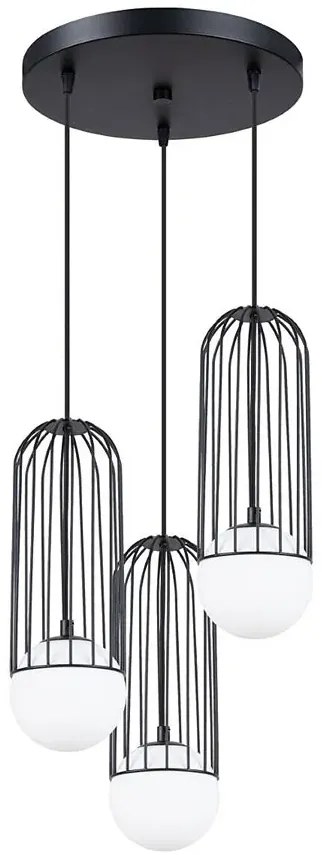 Czarna industrialna lampa wisząca druciana - 4X A608 E7-H86