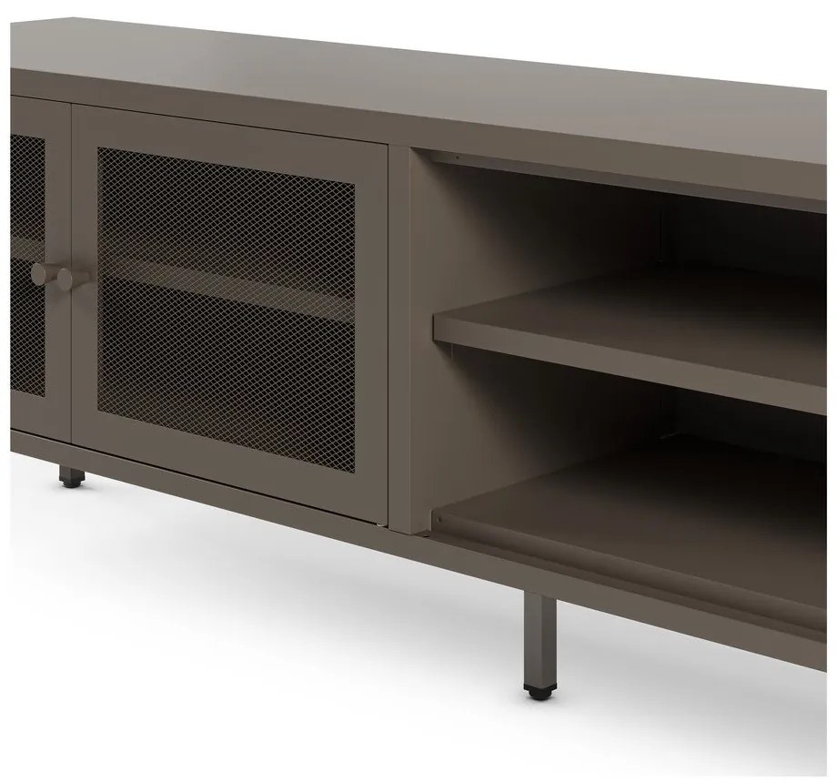 Szara metalowa szafka pod TV 160x50x35 cm Fayna – Marckeric