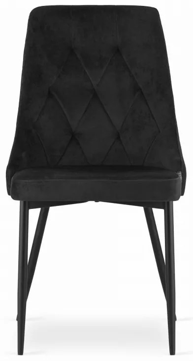 Zestaw do jadalni 1+4, czarny stół w dekorze złoty dąb MADO 120x80cm i czarne aksamitne krzesło do jadalni IMOLA