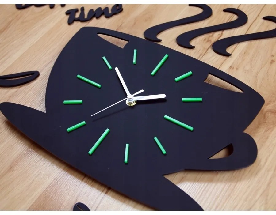 Zegar na ścianę do kuchni naklejany filiżanka cichy czarny do kuchni salonu