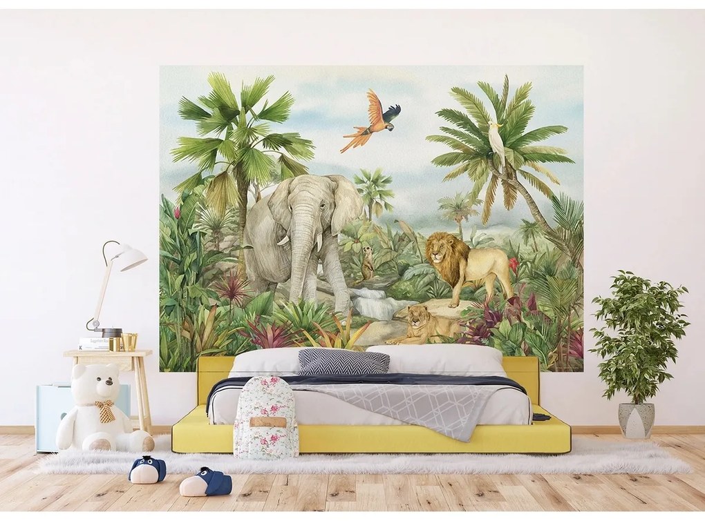 Fototapeta dla dzieci Colourful Jungle 252 x 182cm, 4 części