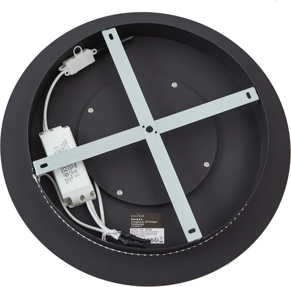 Nowoczesna lampa sufitowa czarna 40cm ze zintegrowanym LED, ściemnialna w 3 krokach - Morning