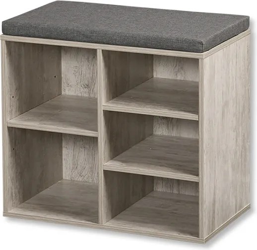Kesper 15911 Szafka na buty z siedziskiem, szaro-biały, 51,5 x 48 x 29,5 cm