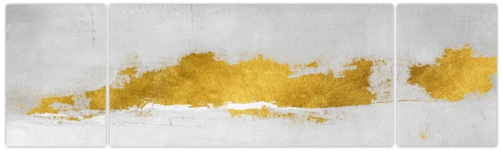 Obraz - Złote i szare pociągnięcia (170x50 cm)