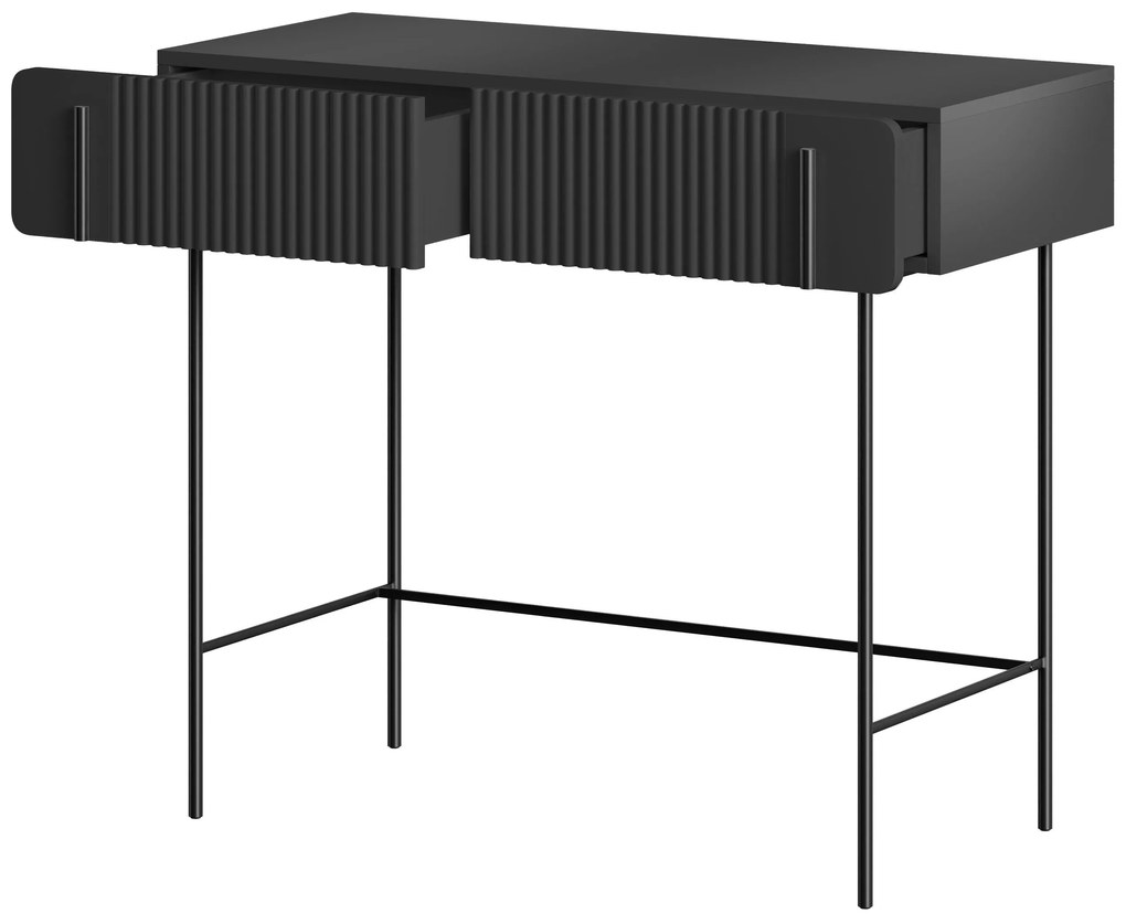 Toaletka Malmi 100 cm z szufladami - czarny mat / czarne nóżki