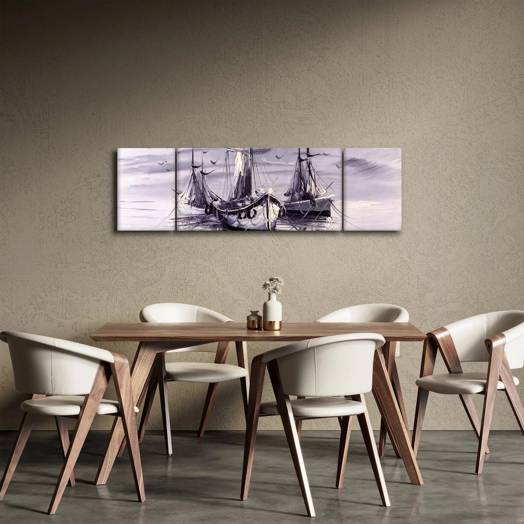 Obraz - Port, obraz olejny (170x50 cm)