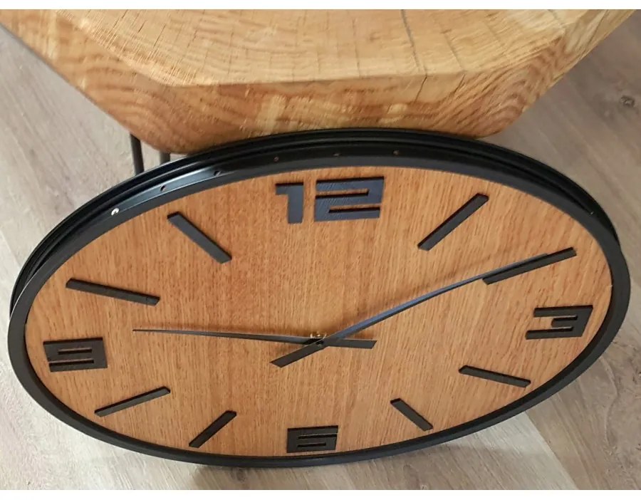 Zegar na ścianę nowoczesny drewniany z cichym mechanizmem okrągły solidny