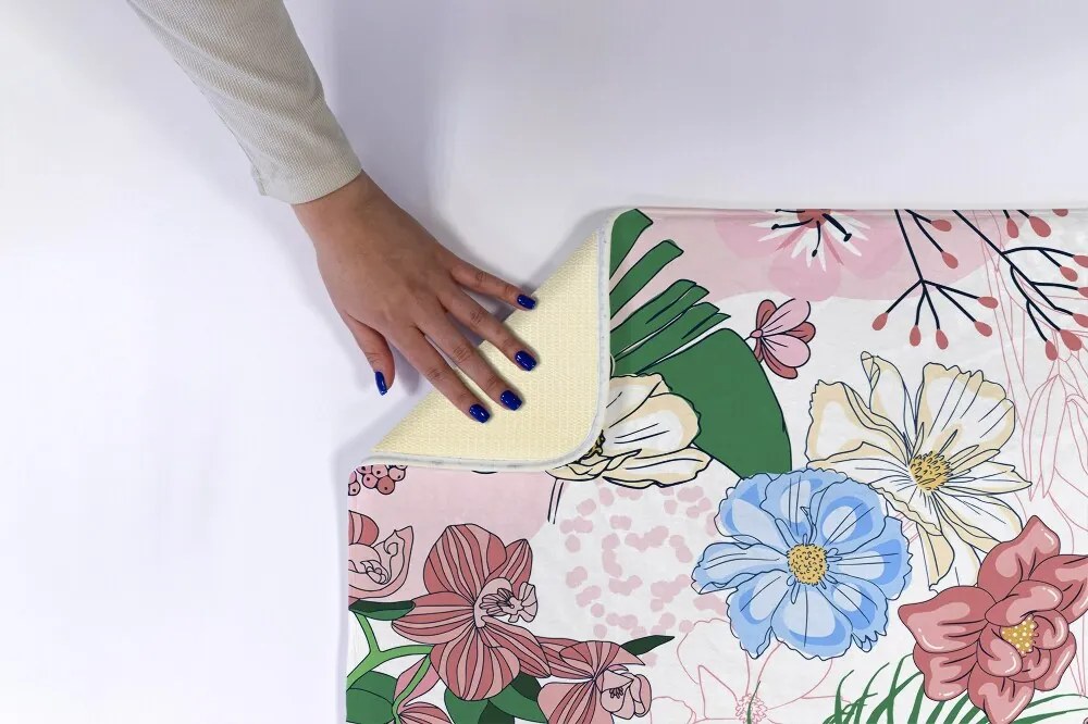 Dywanik antypoślizgowy do łazienki Dywanik antypoślizgowy do łazienki Kolorowe Kwiaty