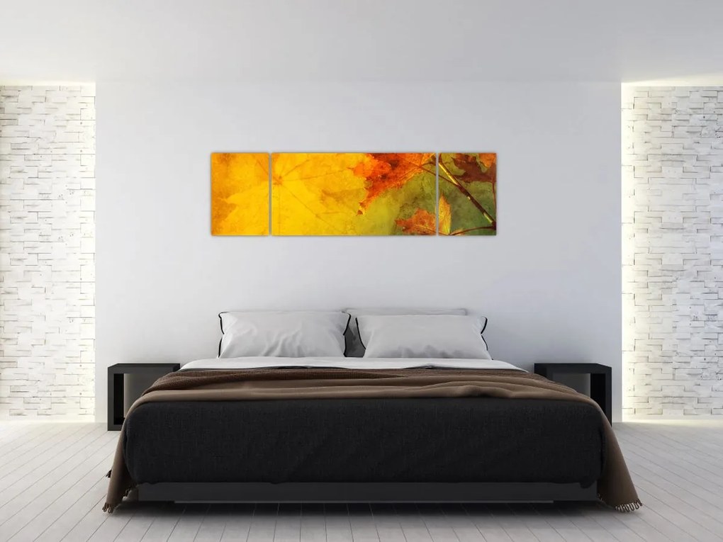 Obraz - Jesienne liście (170x50 cm)