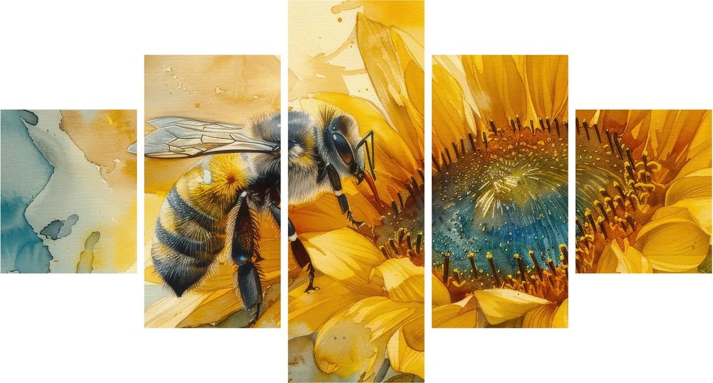 Obraz - Pszczoła, akwarela (125x70 cm)