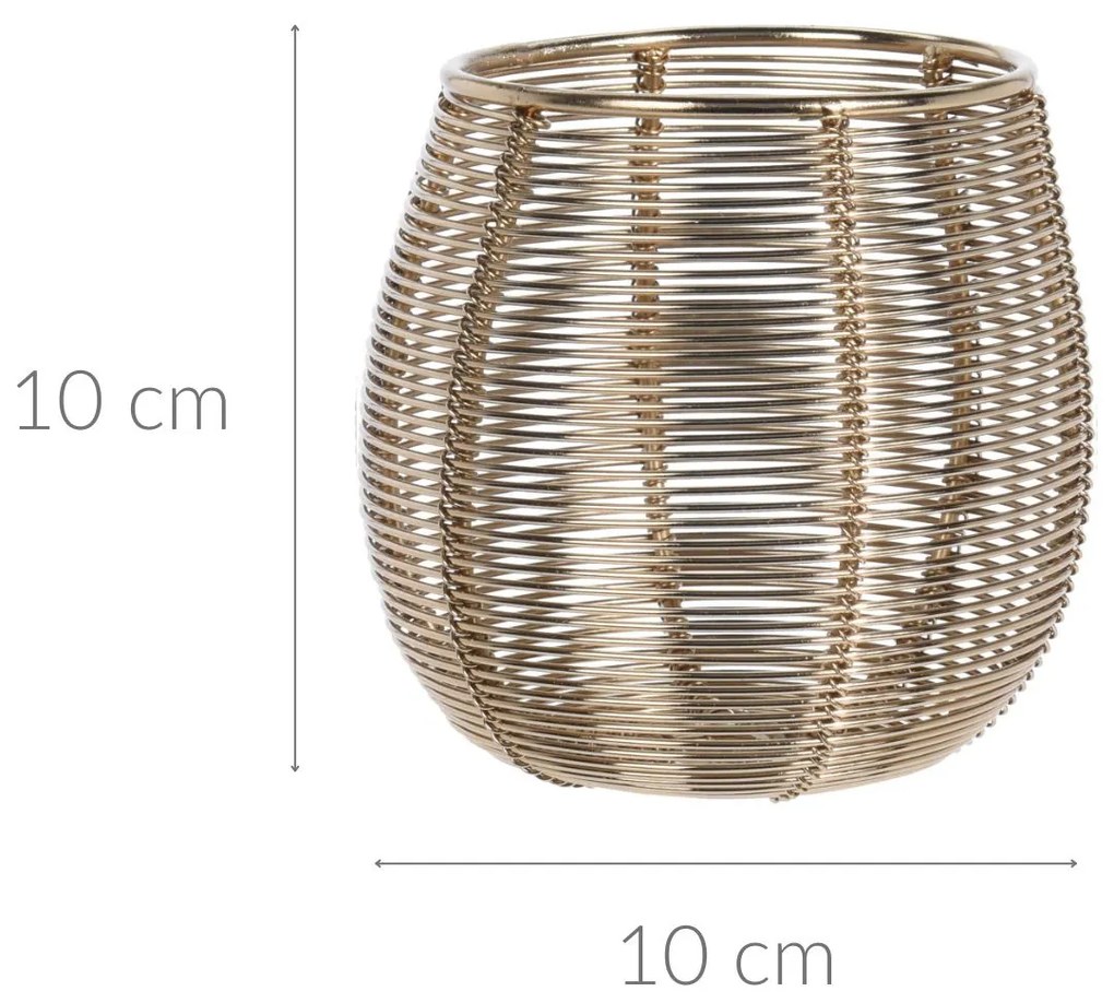 Metalowy świecznik na tealight, złoty