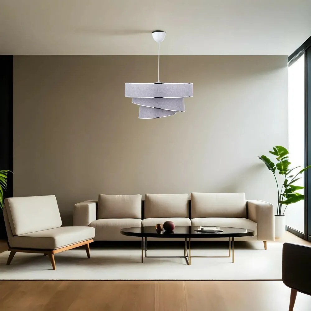 Lampa wisząca Couper - szara, srebrna