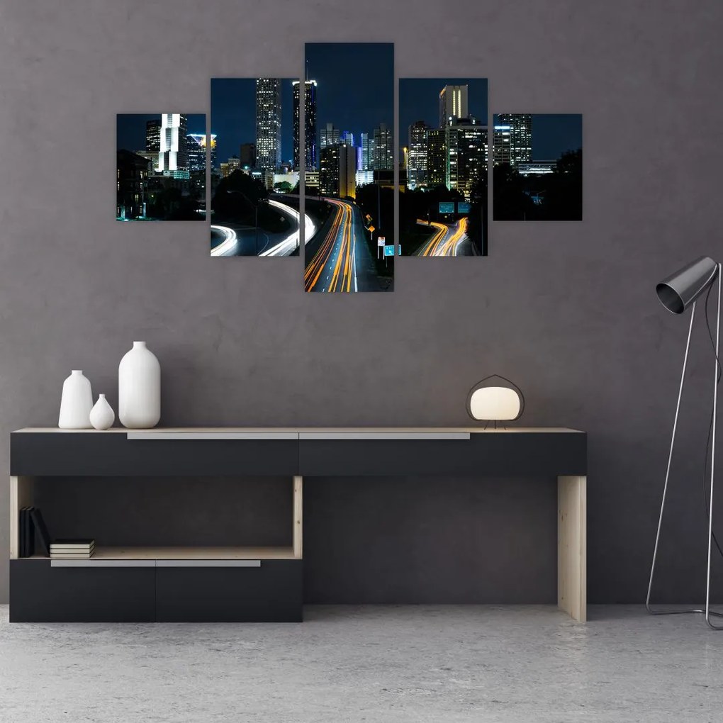 Obraz nocnej metropolii (125x70 cm)