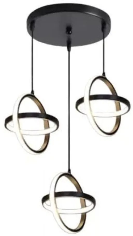 Lampa geometryczna LED klosz wisząca sufitowa AT52-3SL-Black